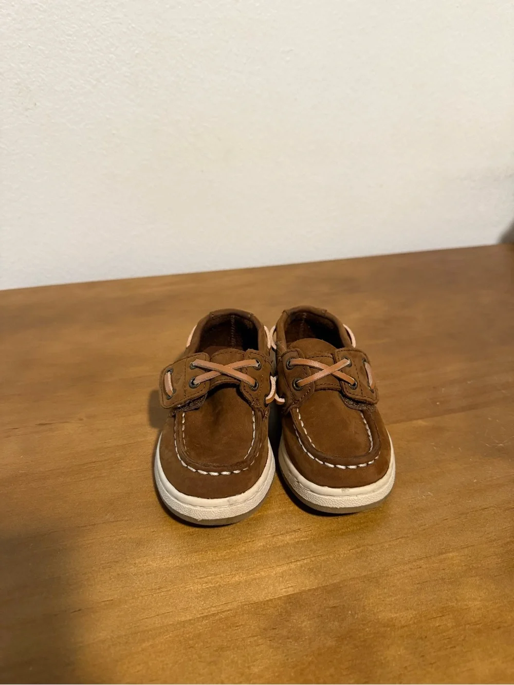 Kids Brown Boat Shoes with Lace Detail